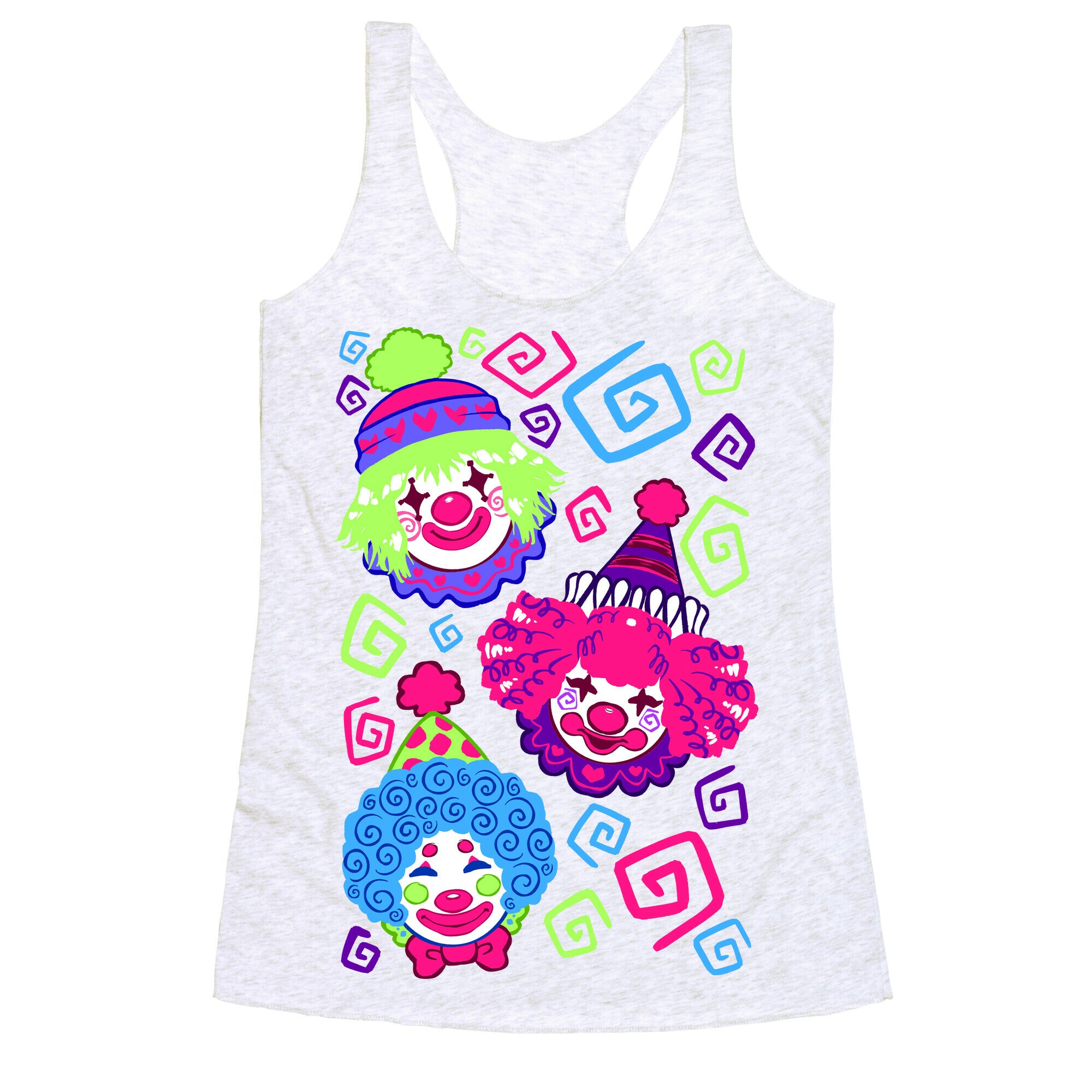 Kawaii Clowns Racerback Tank
